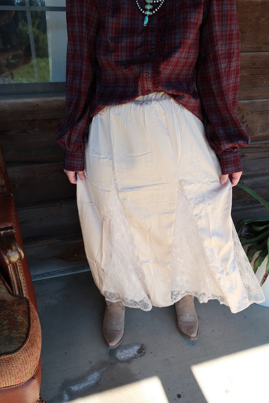 Calamity Lace Satin Skirt