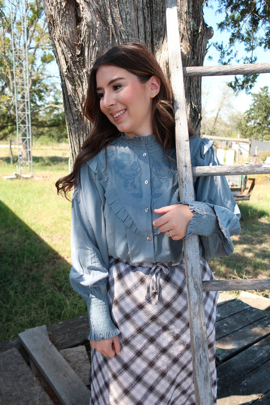 Sagebrush Smocked Blouse