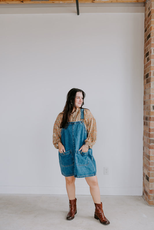 Billie Jean Denim Overall Dress