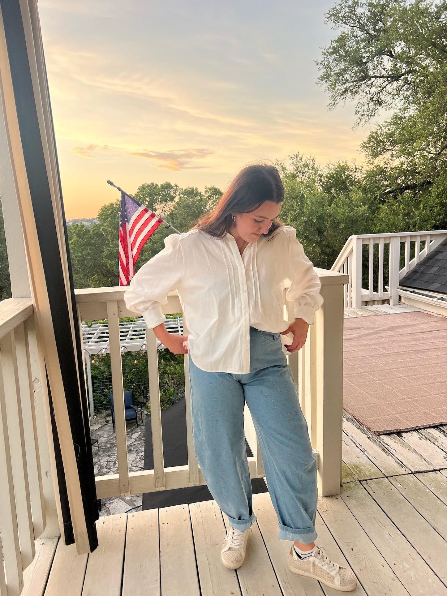 Eloise Floral Barrel Jean