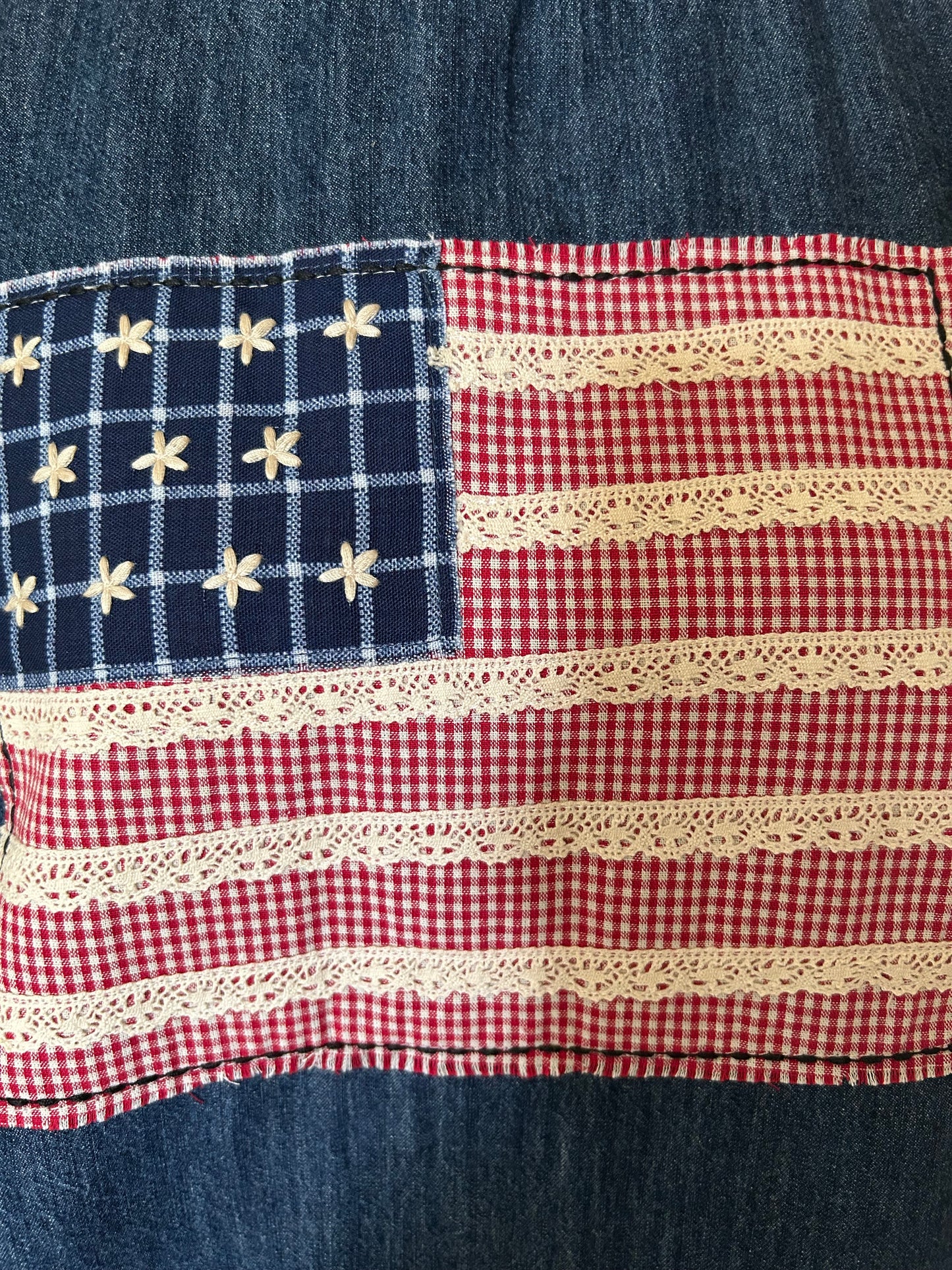 Miss Americana Denim Patchwork Shirt