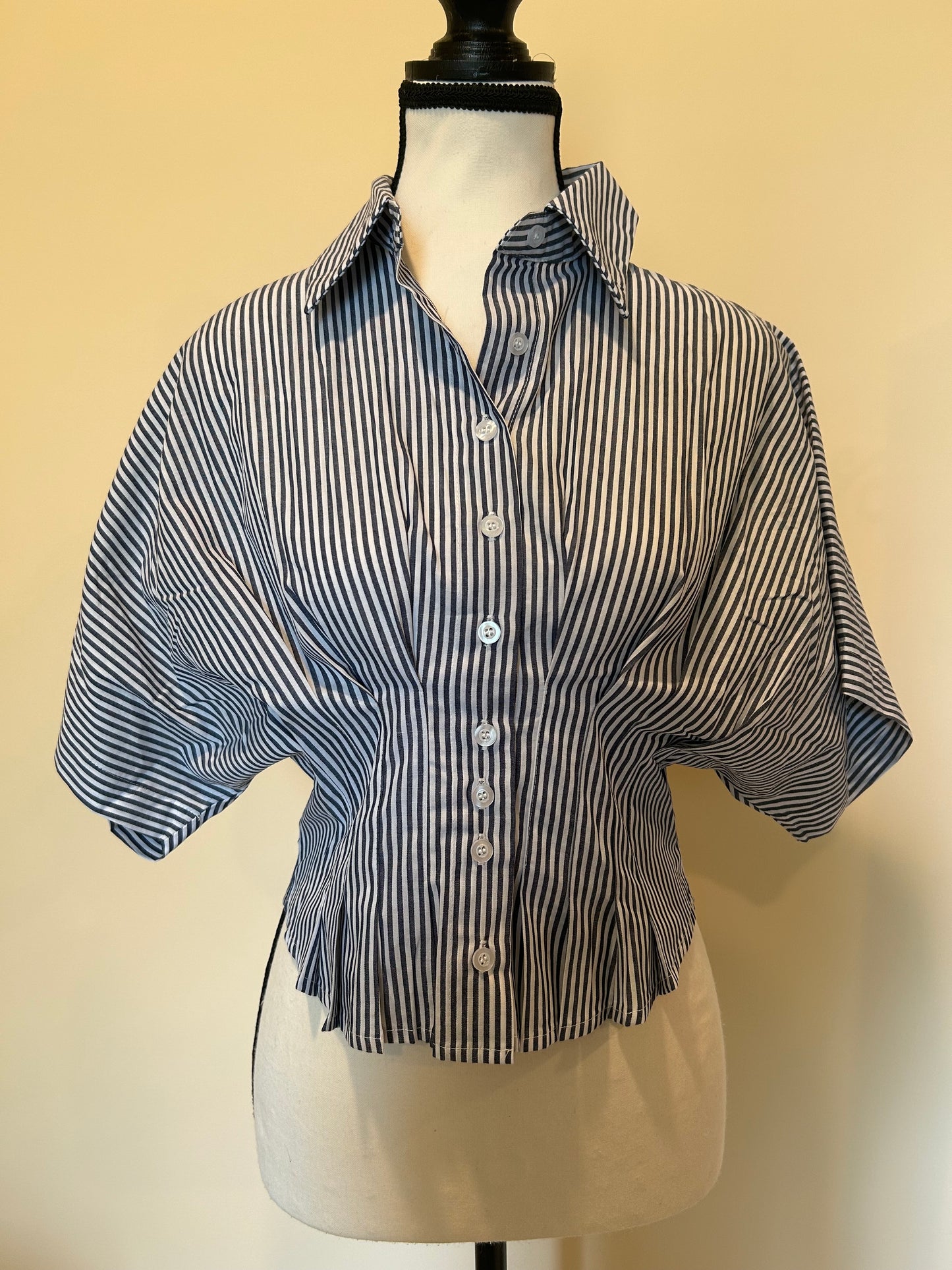 The Paige Stripe Pleated Waist Top