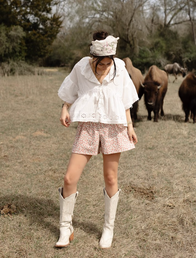 The Haven Eyelet Ruffled Blouse