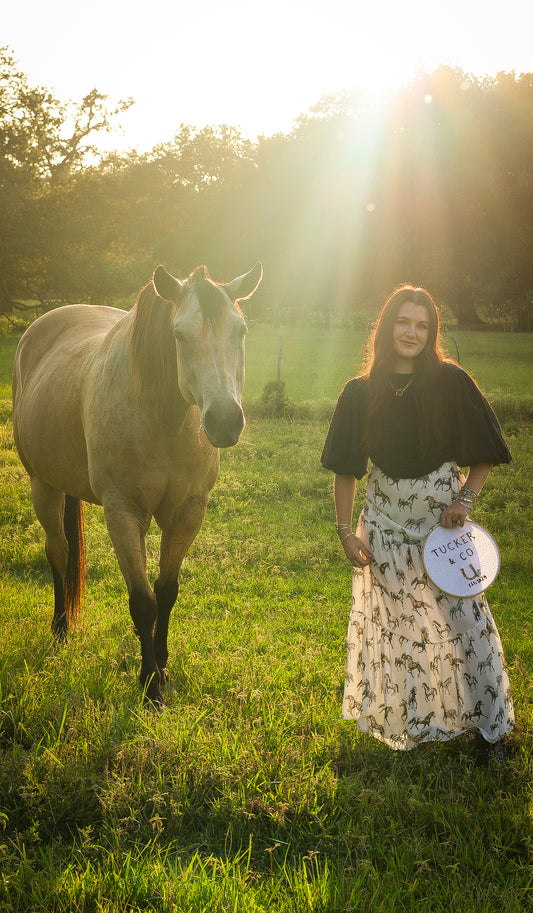 The Filly Horse Print Maxi Skirt