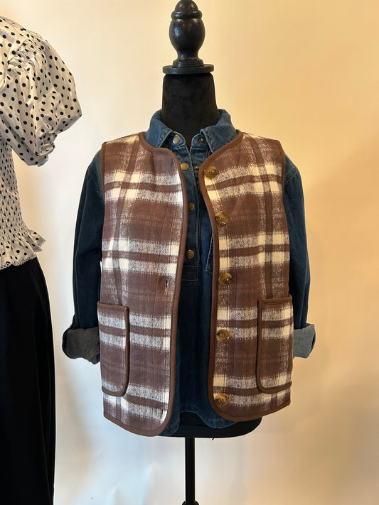Chestnut Plaid Vest
