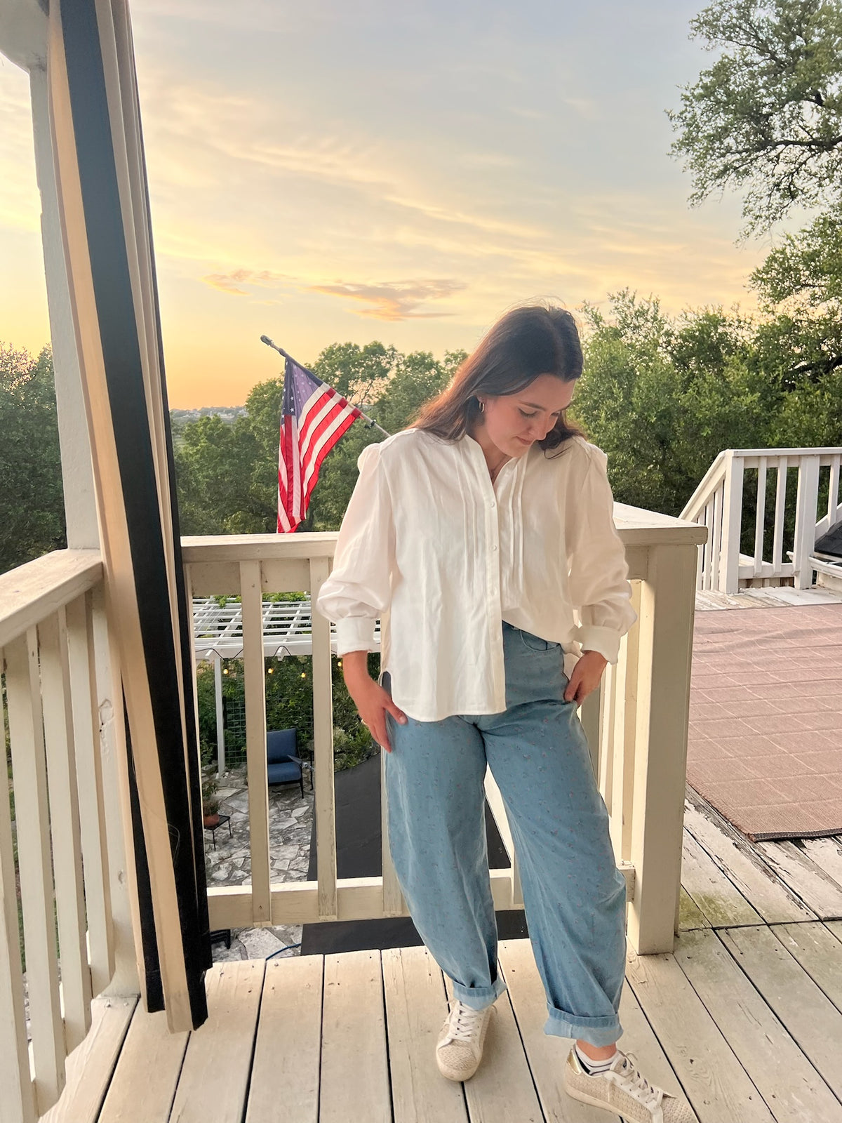 Eloise Floral Barrel Jean