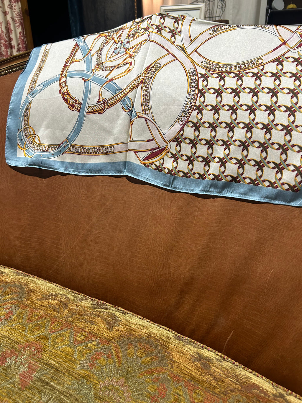 Blue Belt Print Scarf