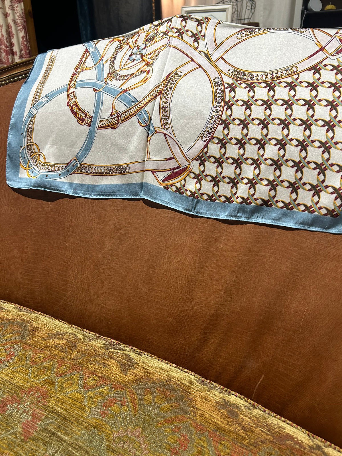 Blue Belt Print Scarf