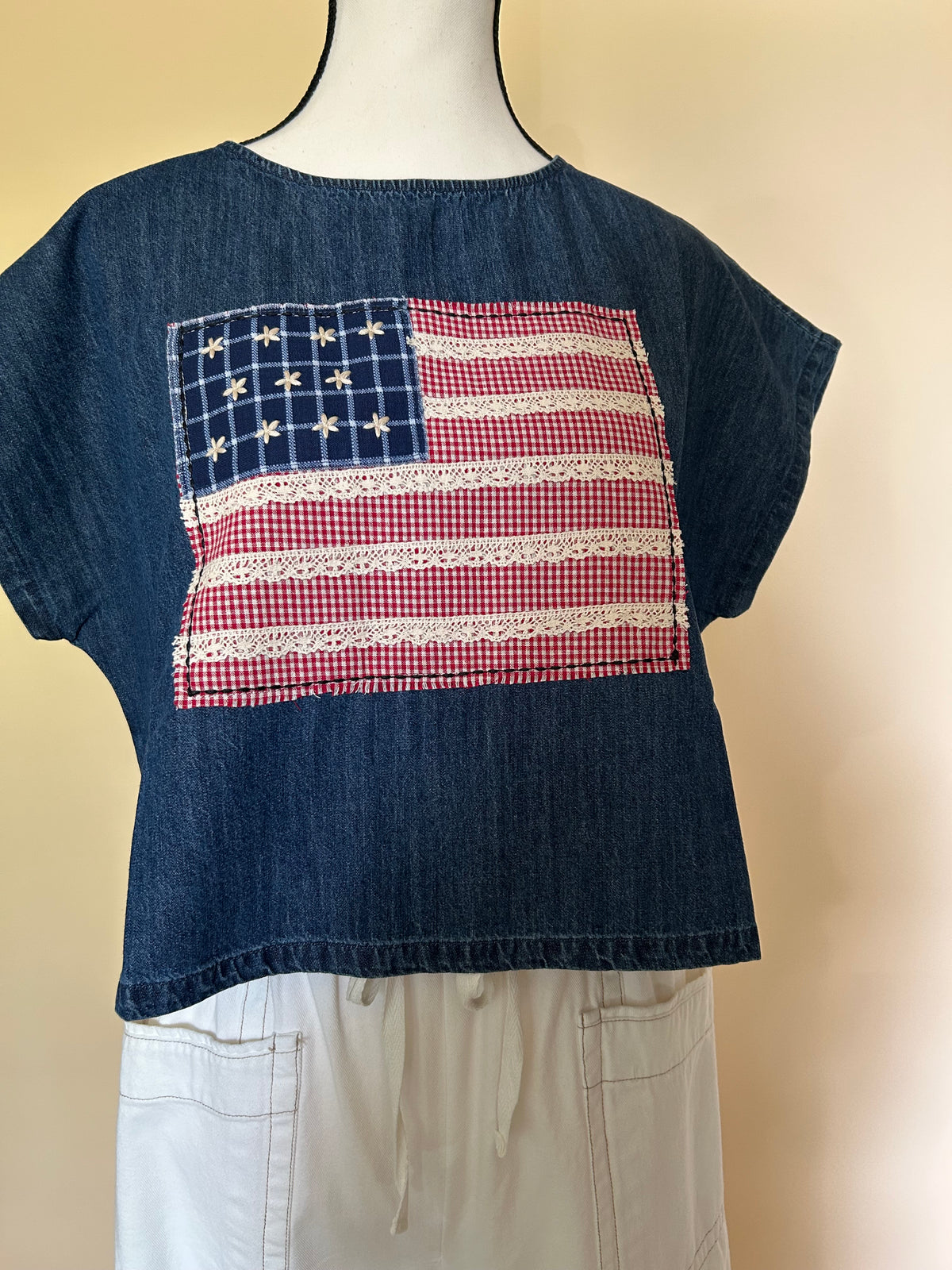 Miss Americana Denim Patchwork Shirt