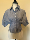 The Paige Stripe Pleated Waist Top