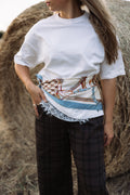 Blue Belt Print Scarf