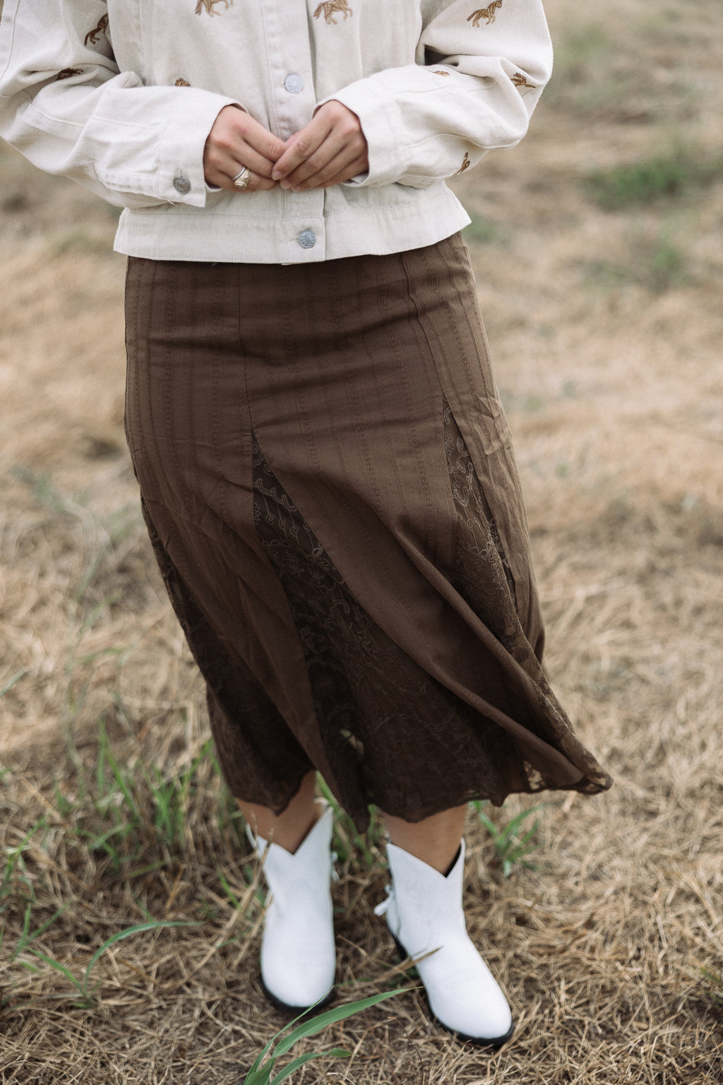 The Prairie Lace Panel Skirt