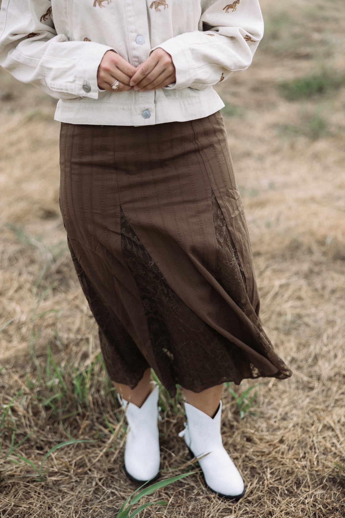 The Prairie Lace Panel Skirt