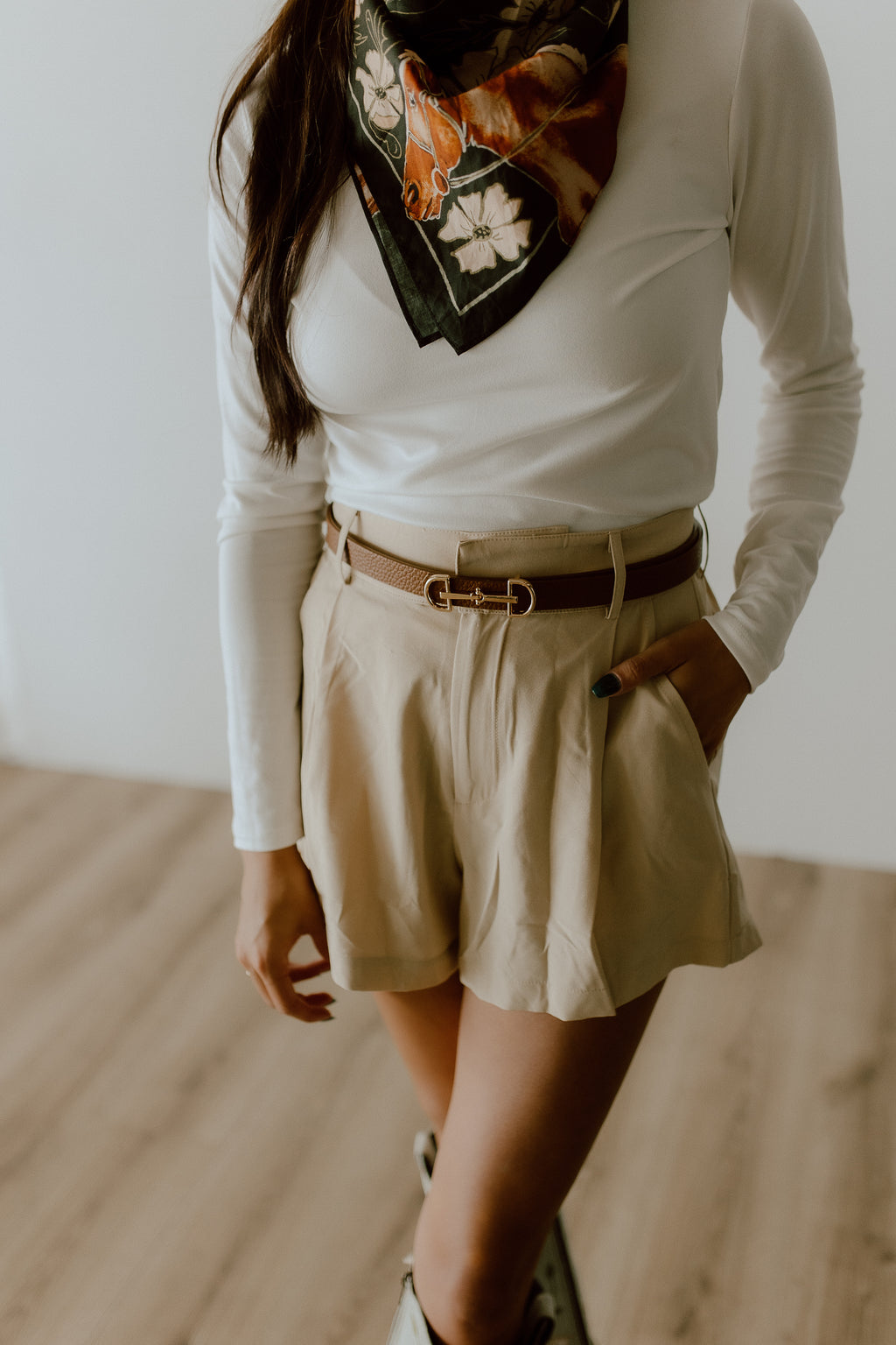 White Mock-Neck Long-Sleeve