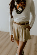 White Mock-Neck Long-Sleeve
