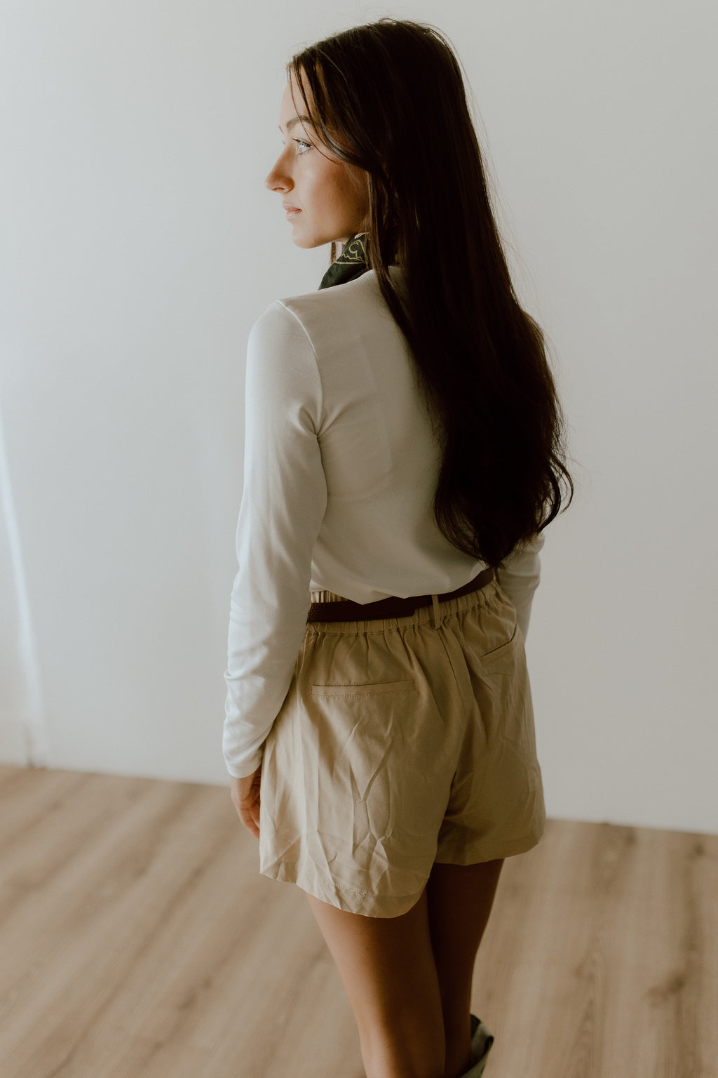 White Mock-Neck Long-Sleeve