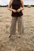 The Honey Wide-leg plaid jeans