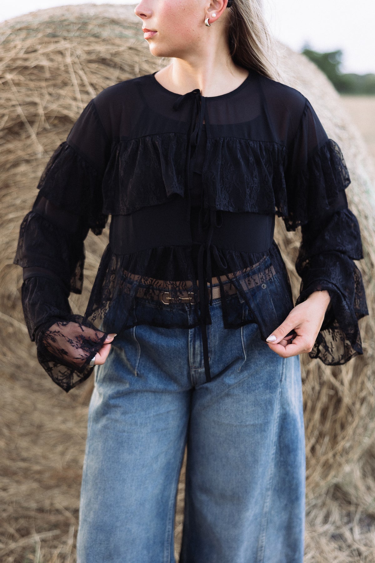 The Dark Horse Ruffle Sleeve Top