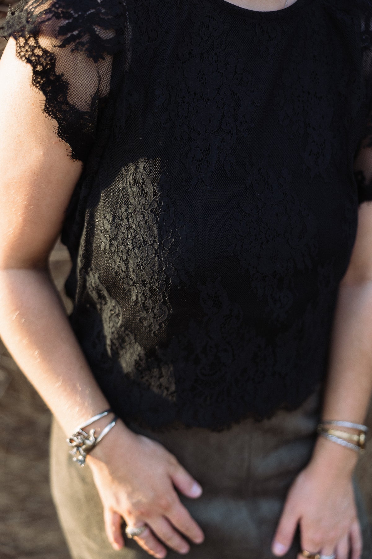 The Raven Black Lace Top