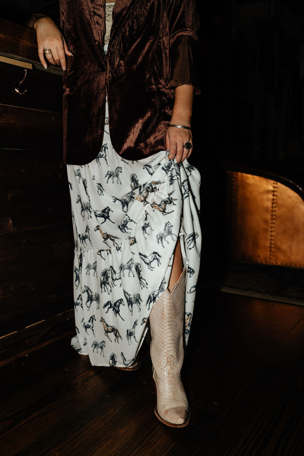 The Filly Horse Print Maxi Skirt