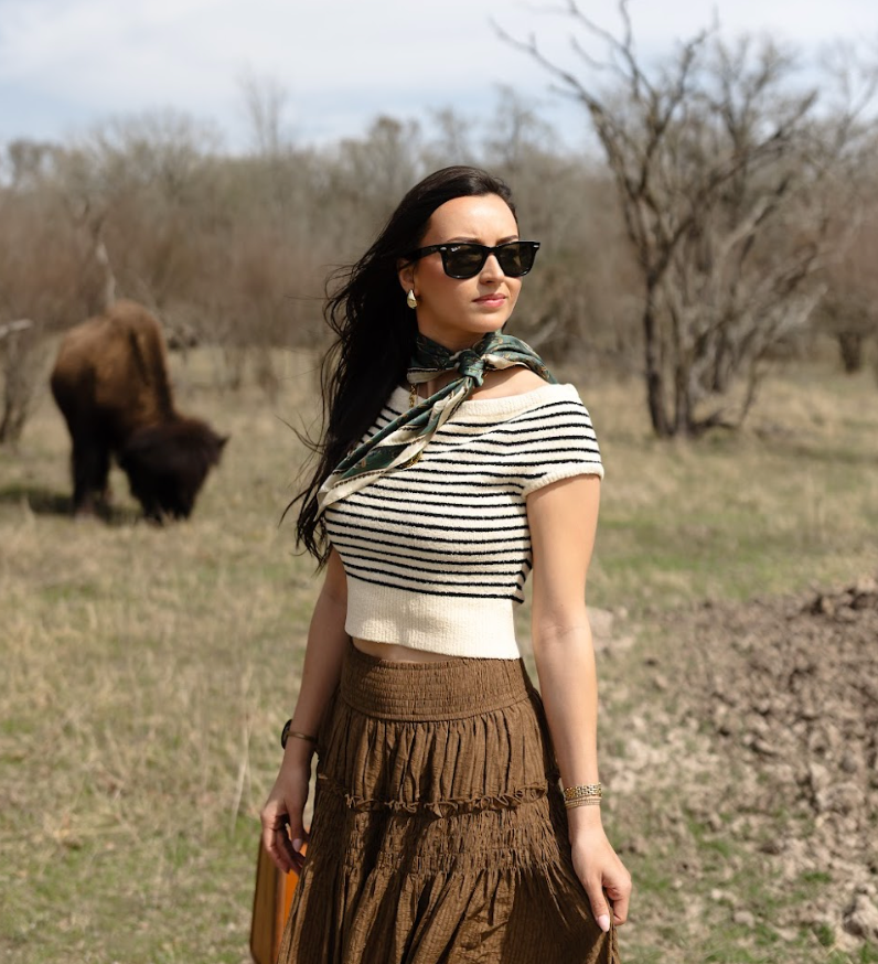 The Scout Off-Shoulder Cropped Sweater