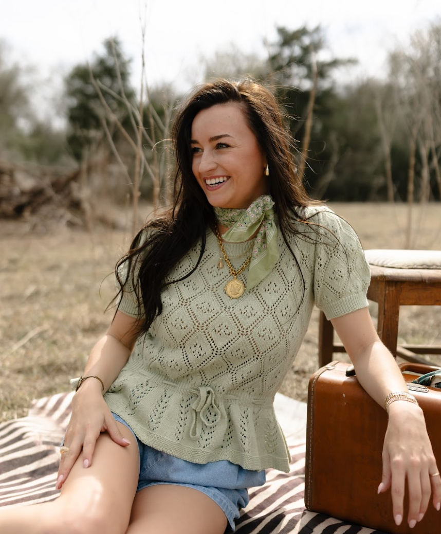 The Wanderer Pointelle Peplum Top